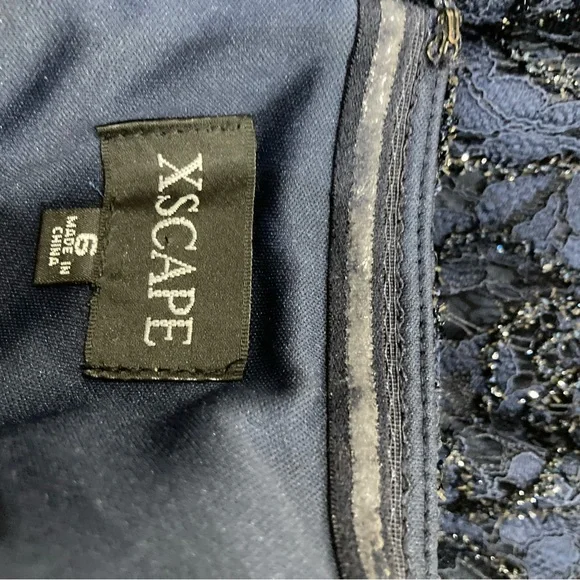 Xscape Lace dress size 6 NWOT Navy - Picture 7 of 7